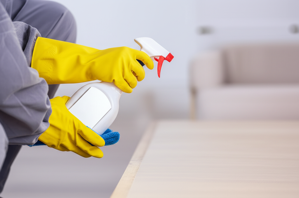 Images of cleaning companies using formaldehyde removal products
