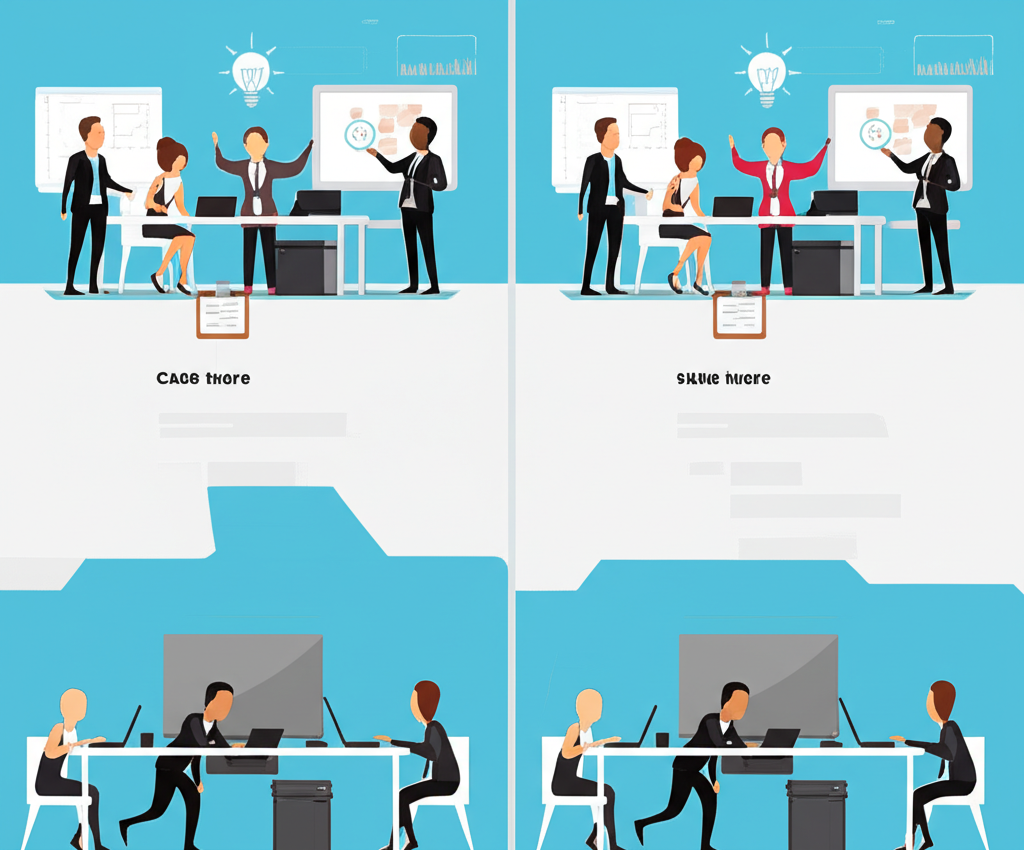 Case study visuals with before-and-after scenarios in business settings